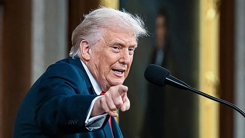 The US president spoke for two hours and clashed with Democrats