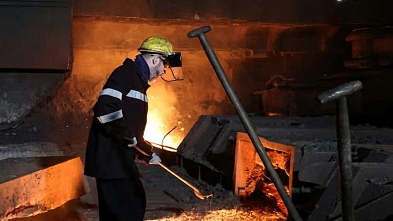 British Steel's steelworks in Scunthorpe