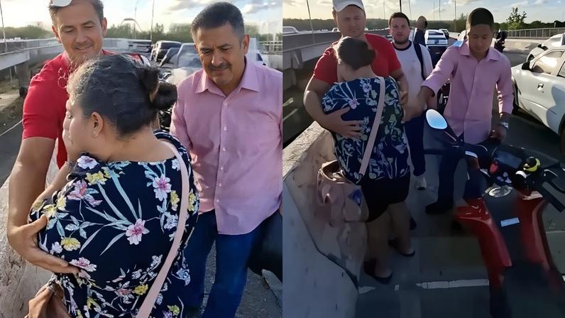 A mulher foi salva por um grupo de pessoas em Pernambuco. (Foto: Reprodução/Instagram/Ruberty Willian).