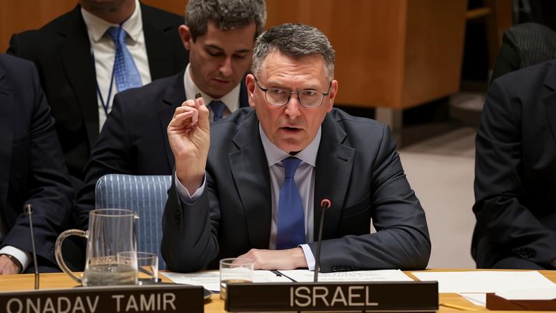Israeli foreign minister Gideon Saar, pictured at the UN security council in February, says Donald Trump will deliver an ultimatum to Hamas within days.