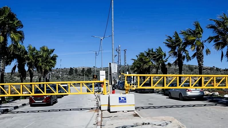 A closed Israeli gate near Ramallah in the Israeli-occupied West Bank. The petition sought permission to transfer the child from Ramallah to TelHashomer hospital near Tel Aviv.