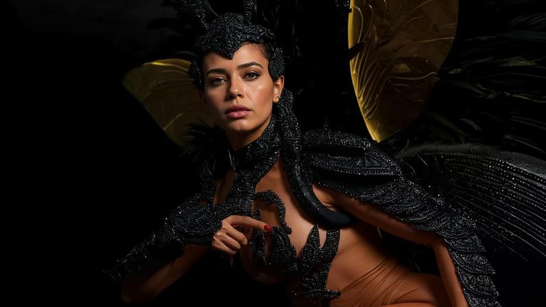 Savia David, rainha de bateria, explica coração apertadinho