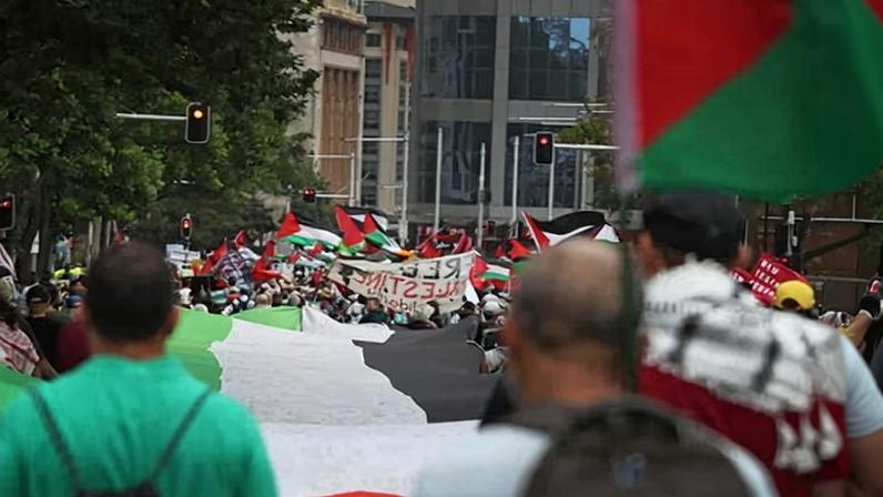 Protesters rally against Israeli president, Isaac Herzog's, upcoming visit to Australia