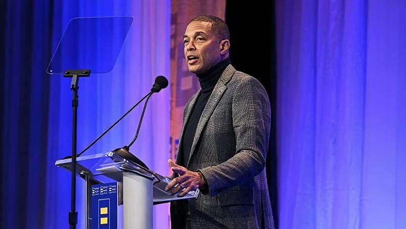 Don Lemon speaks onstage during the Human Rights Campaign 2026 Greater New York Dinner on Saturday in New York City.