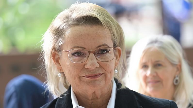 Sussan Ley outside a church service at St Paul’s Anglican church in Canberra on Tuesday. Ley briefed Liberal MPs on reunification talks at a party room meeting on Monday night.