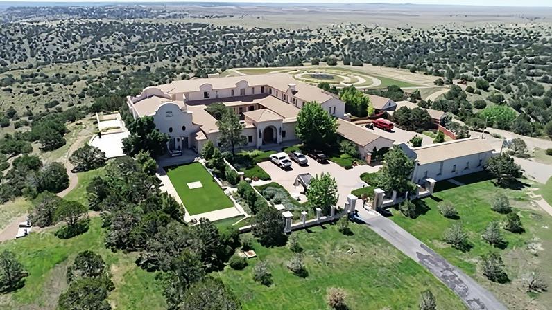 Zorro Ranch, one of Jeffrey Epstein’s properties, is seen in an aerial view near Stanley, New Mexico, on 15 July 2019.