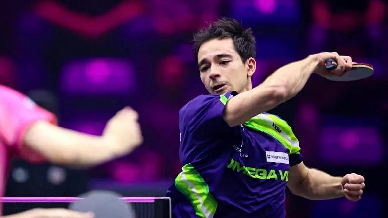 Hugo Calderano no WTT de Montpellier 2025 (Foto: World Table Tenis)