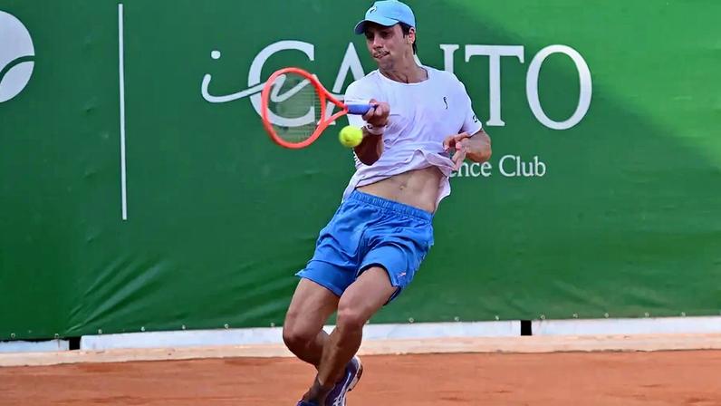 O catarinense Pedro Boscardin na derrota para Mariano Navone no Costa do Sauípe Open (João Pires/Fotojump)