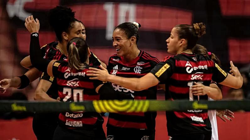 Flamengo vence Barueri nas quartas da Copa Brasil de vôlei feminino (Foto: Paula Reis/ Flamengo)