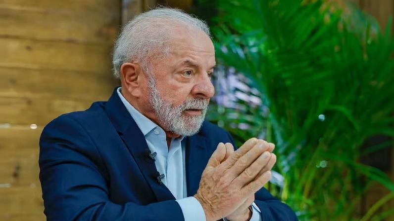 Presidente Lula fala durante entrevista — Foto: Ricardo Stuckert/Presidência da República