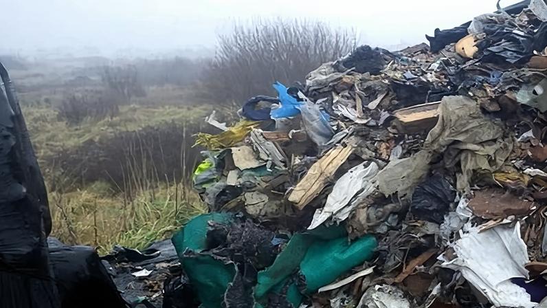 Illegal dumping at the Middleton nature reserve, Lancashire – one of the 16 locations where Varun Datta disposed of mostly municipal waste.