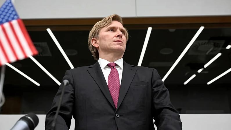 US undersecretary of war, Elbridge Colby, told Europe it had to go ‘beyond inputs and intentions toward outputs and capabilities’. Photograph: John Thys/AFP/Getty Images