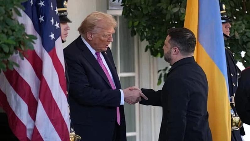 Donald Trump greets Volodymyr Zelenskyy in October 2025. Negotiators from Ukraine and Russia concluded the first of two days of US-mediated peace talks in Geneva on Tuesday.