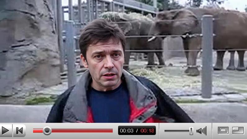 Me at the zoo video and player