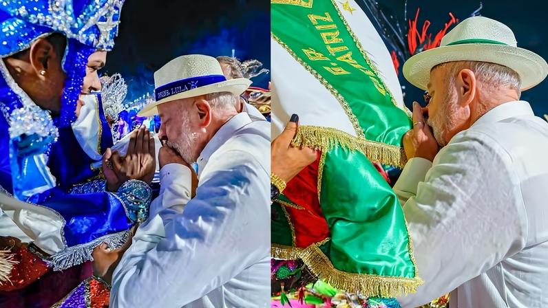 Lula faz postagem nas redes sociais com todas as escolas na Sapucaí — Foto: Ricardo Stuckert