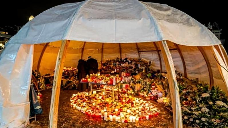 The memorial was set up a few days after the 1 January fire.