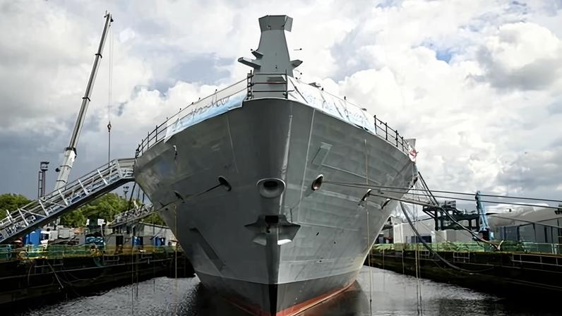 A Type 26 frigate at BAE Systems in Glasgow. BAE’s record sales have been driven by a global increase in demand after Russia’s full-scale invasion of Ukraine.