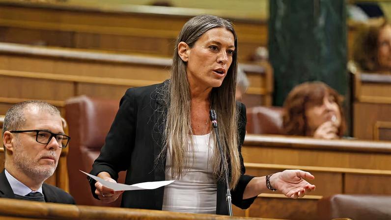 La portavoz de Junts en el Congreso, Miriam Nogueras, el miércoles en la sesión de control.