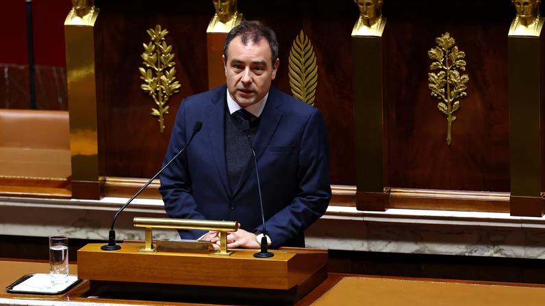 French Prime Minister Sebastien Lecornu delivers a speech to announce the use by the French government of article 49.3, a special clause in the French Constitution, to push the first part of the budget bill for 2026 (PLF 2026) through the National Assembly without a vote by lawmakers, during a new debate on the draft budget bill at the National Assembly in Paris