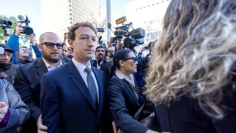 Meta CEO Mark Zuckerberg arrives to the Los Angeles superior court to testify in Los Angeles, California.
