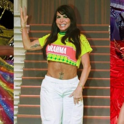 Carnaval de São Paulo 2026: looks de Gretchen e Gracyanne Barbosa com brilho