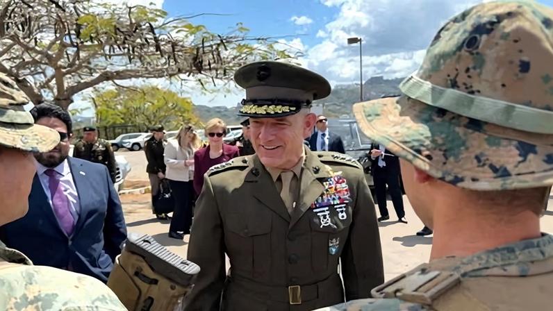 Gen Francis Donovan, leader of the US Southern Command, in Maiquetia, Venezuela, on Wednesday.