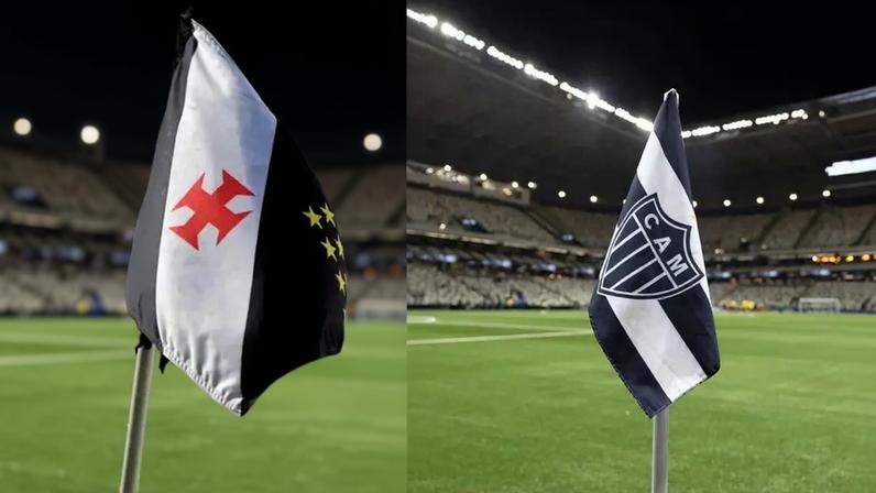 Bandeiras de Vasco e Atlético (Foto: Divulgação Vasco e Atlético / Arte lance!)