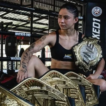Allycia Rodrigues defende cinturão de muay thai pela quinta vez