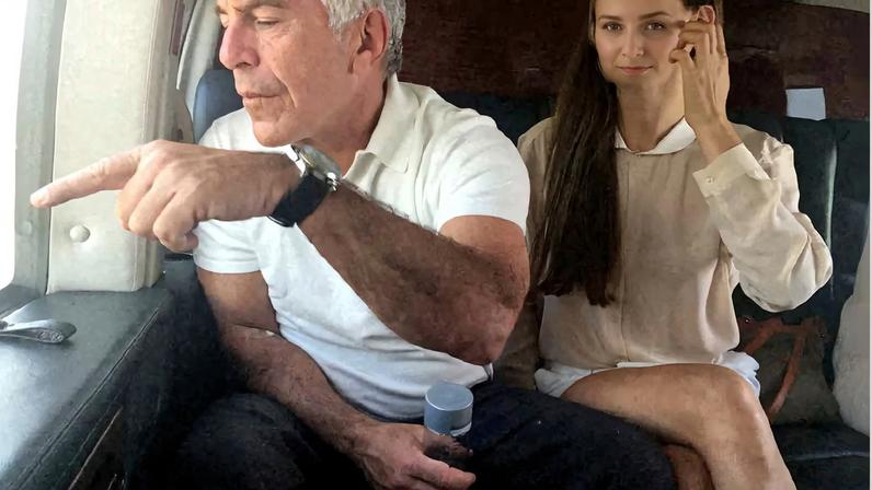 Late financier and convicted sex offender Jeffrey Epstein appears with a woman, whose identity has been obscured, in this image from the Epstein estate released by House Oversight Committee Democrats
