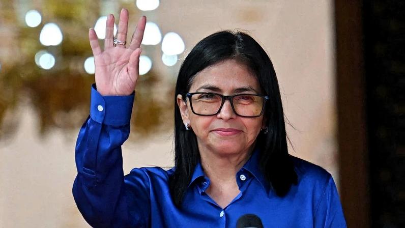 A presidenta interina da Venezuela, Delcy Rodríguez. Foto: Juan Barreto/AFP