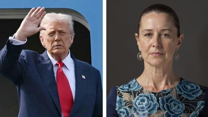 O presidente dos Estados Unidos, Donald Trump, e a presidenta do México, Claudia Sheinbaum. Fotos: Foto: Andrew Cabellero-Reynolds/AFP e Gerardo Luna/Governo do México
