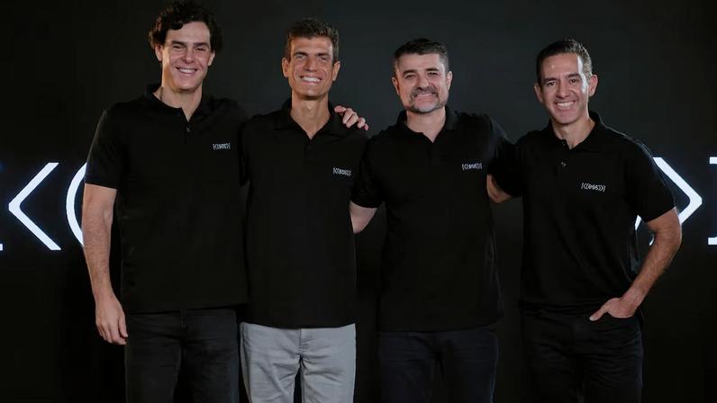 Guilherme Benchimol (XP), André Street (Stone) e David Vélez (Nubank), com Cristhiano Faé, lançam instituto para auxiliar no crescimento de pequenas e médias empresas no país