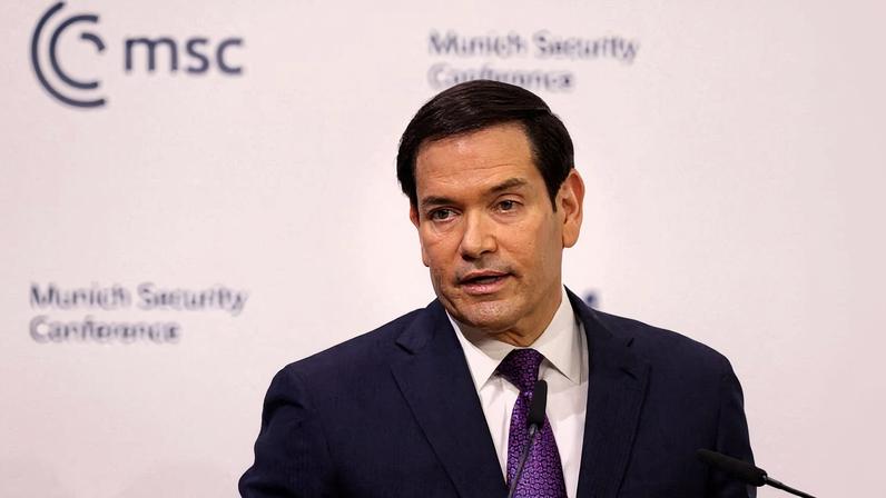 US Secretary of State Marco Rubio speaks during the 62nd Munich Security Conference (MSC) on Feb. 14 in Munich, Germany.