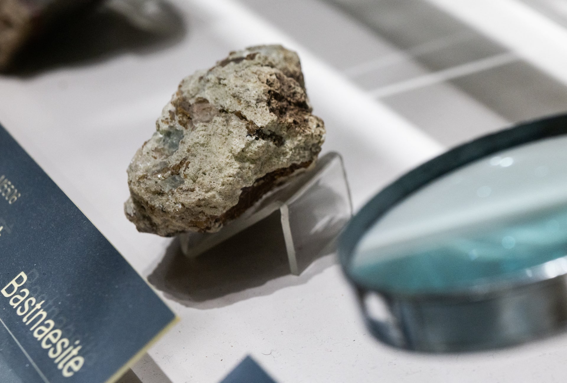 A sample of bastnaesite ore, a mineral used in the rare earth industry to extract elements such as cerium, lanthanum, and neodymium, is displayed at the Geological Museum of China in Beijing, China, October 14, 2025.