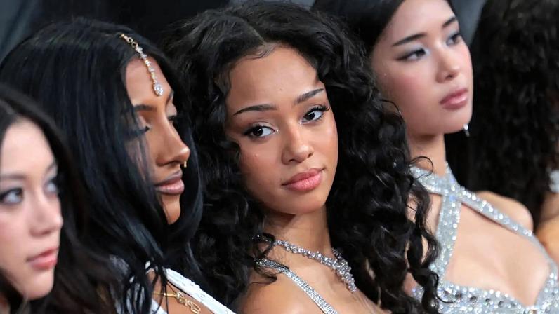 KATSEYE's Manon at the Grammys in Los Angeles on Feb. 1, 2026.