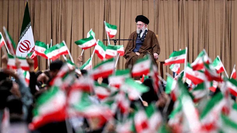 Iran's Supreme Leader Ayatollah Ali Khamenei attends a meeting with students in Tehran, Iran, November 3, 2025.