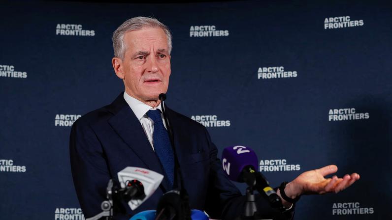 Prime Minister of Norway Jonas Gahr Store at the annual Arctic Frontiers conference in Tromso, Norway, February 4, 2026. NTB/via REUTERS