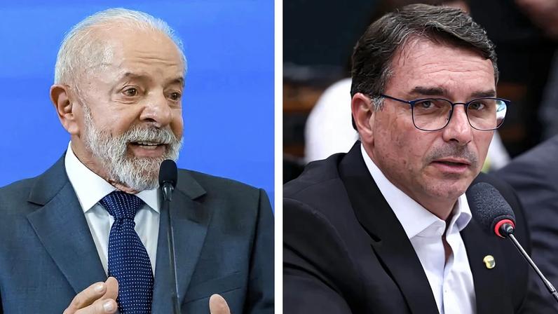 O presidente Lula e o senador Flávio Bolsonaro. Fotos: Ricardo Stuckert/PR e Vinicius Loures/Câmara dos Deputados