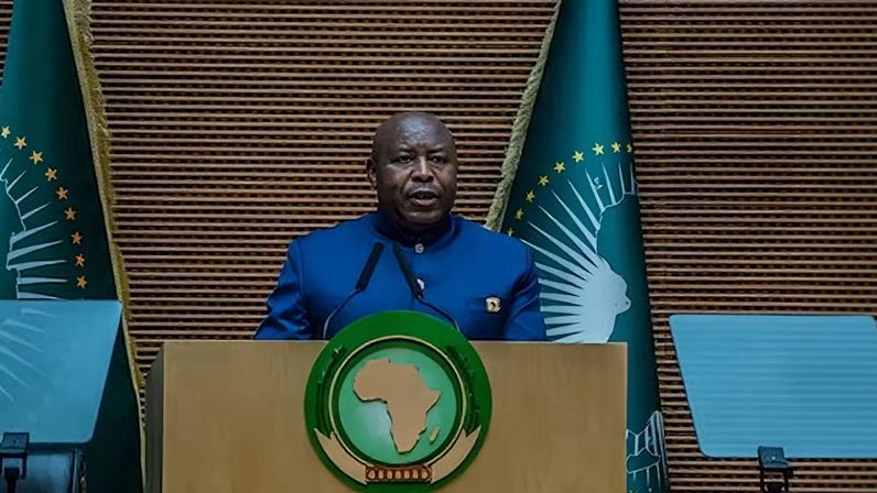 El presidente de la Unión Africana, el burundés Évariste Ndayishimiye, el sábado en Adis Abeba.