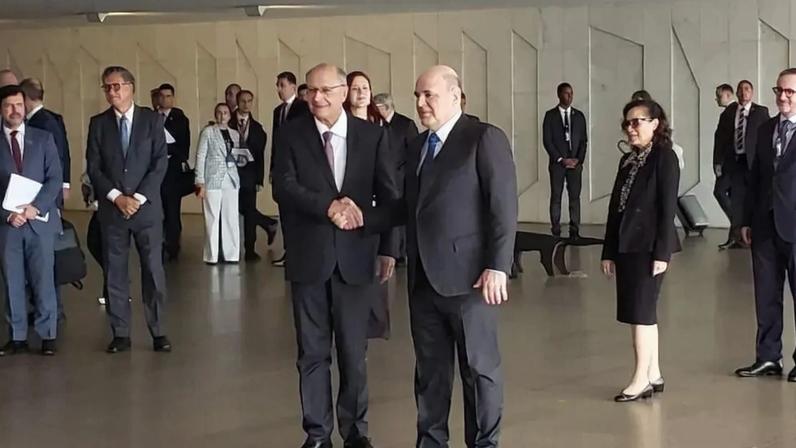 Vice-presidente Geraldo Alckmin encontra premiê russo Mikhail Mishustin no Itamaraty (Foto: Aline Reachmann/Gazeta do Povo)