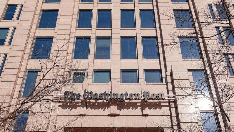 A view of The Washington Post building ahead of a 'Save the Post' rally by union members and supporters outside The Washington Post after widespread layoffs were announced, in Washington, D.C., U.S., February 5, 2026. REUTERS/Ken Cedeno