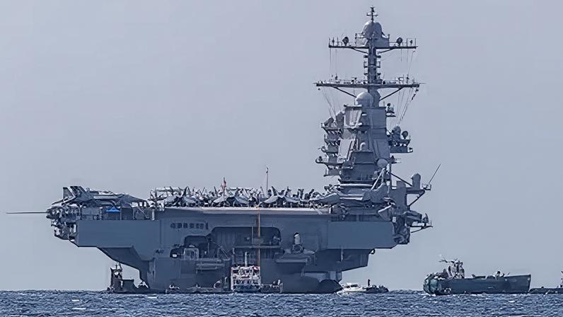 El portaviones nuclear estadounidense USS Gerald R. Ford en Palma (España), en una imagen de archivo
