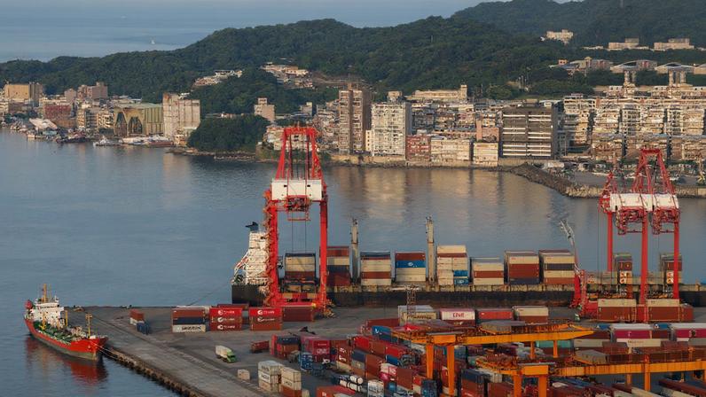 Containers and equipment sit at the Port of Keelung, Taiwan, August 7, 2025. REUTERS/Ann Wang