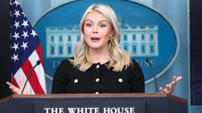 White House press secretary Karoline Leavitt holds a briefing at the White House in Washington, D.C., U.S., February 18, 2026. REUTERS/Kevin Lamarque