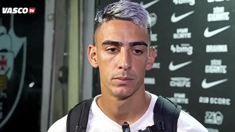 Puma Rodríguez na zona mista após a partida entre Vasco e Botafogo (Foto: Reprodução/VascoTv)