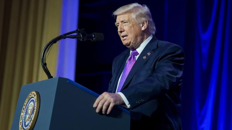 U.S. President Donald Trump speaks during the National Prayer Breakfast in Washington, D.C., U.S., February 5, 2026. REUTERS/Al Drago