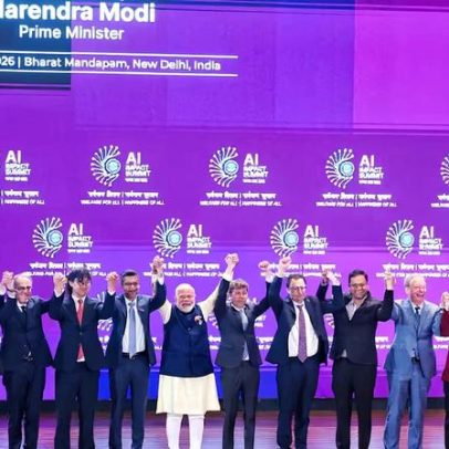 Pose de união em IA de Modi gera desconforto para Altman e Amodei