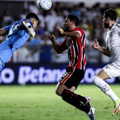 Santos abre o placar, São Paulo reage e empata na Vila Belmiro
