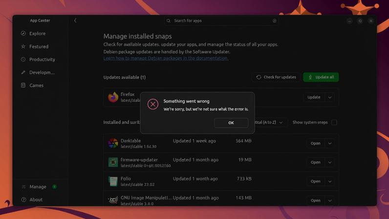 Even when it wasn’t failing quietly, Ubuntu was throwing truly useless errors.