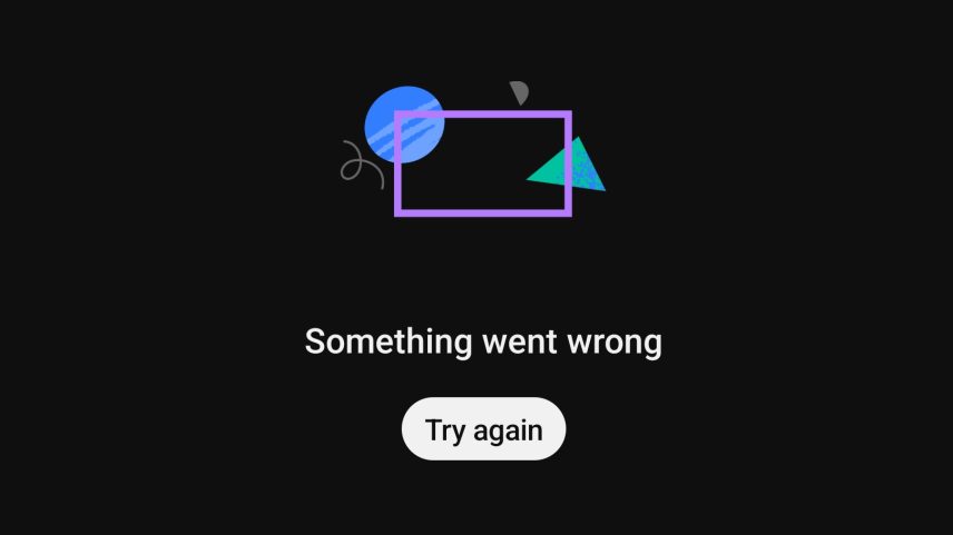 Screenshot of YouTube app error message saying “Something went wrong, try again” during an outage on February 17th.